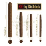 Cutie din lemn cu 50 tigari de foi RIO by RioTabak Mini Cigarillos 160g